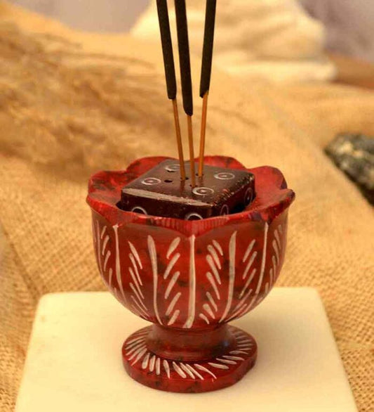 Soapstone Rose Incense Holder