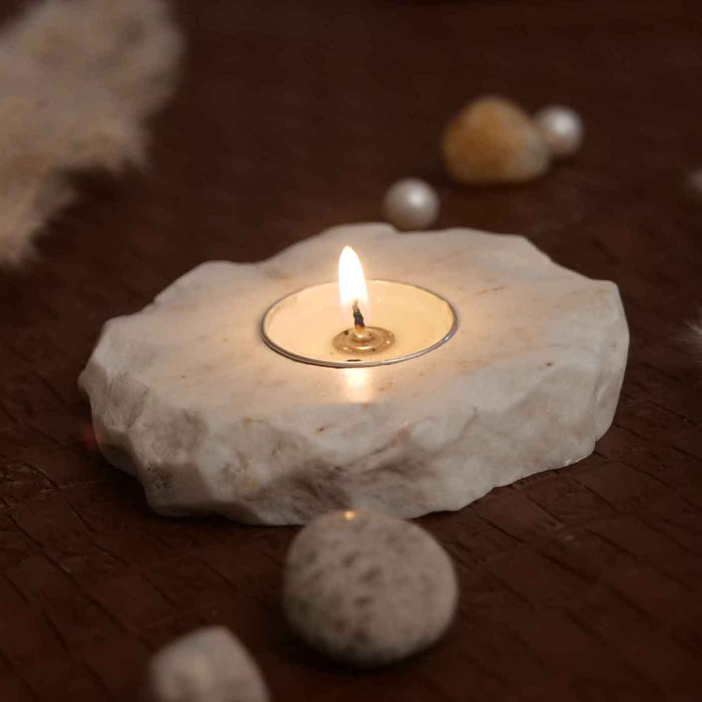 Marble Tea Light Candle Holder Festive Décor
