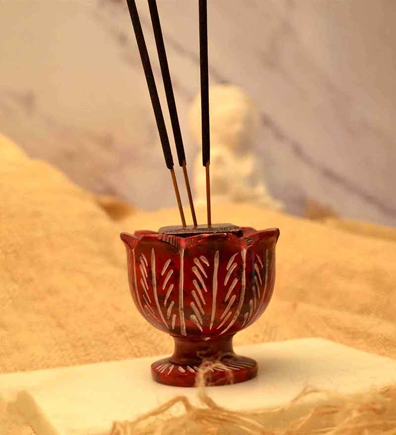 Soapstone Rose Incense Holder