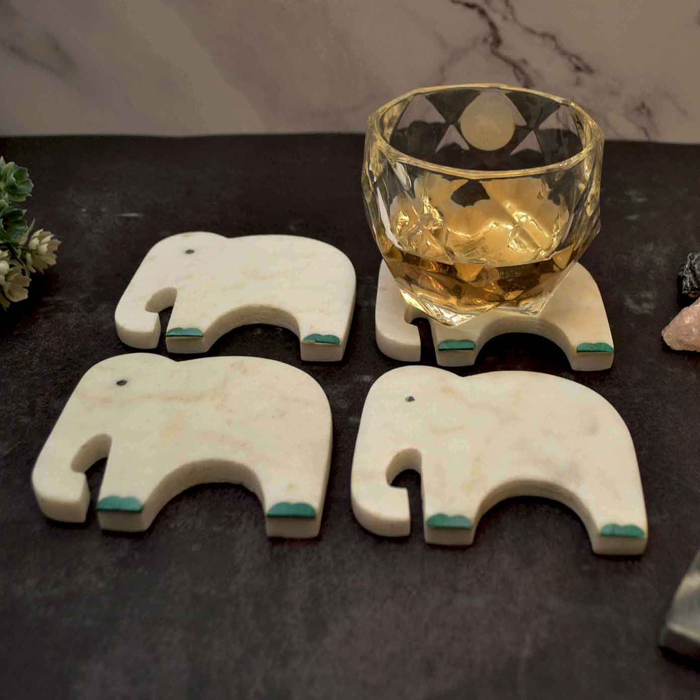 Gajah Inlay Coasters Set of 4