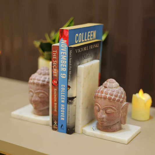 Bodhisattva Marble Book Ends Set Of 2