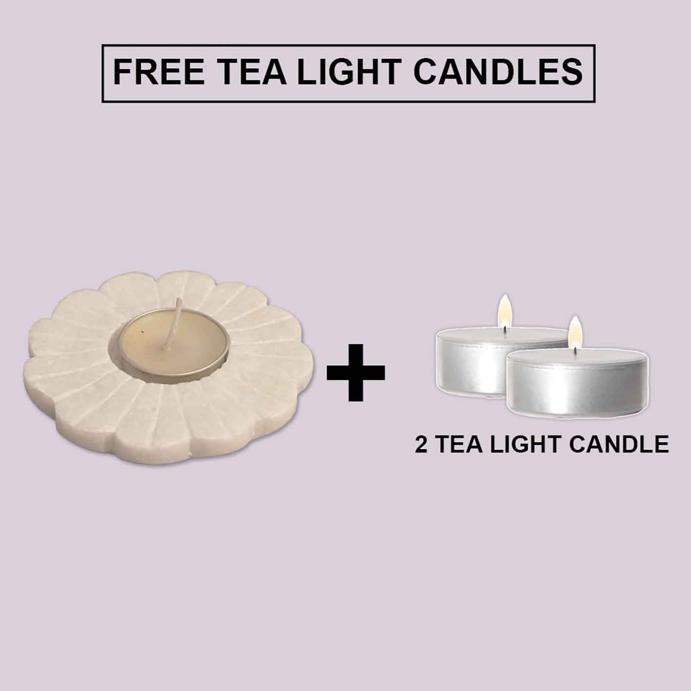 Floral Marble Tea Light Candle Holder For Home Décor