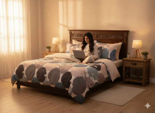 Novara Premium King Size Bedsheet (108" x 108") - 400TC