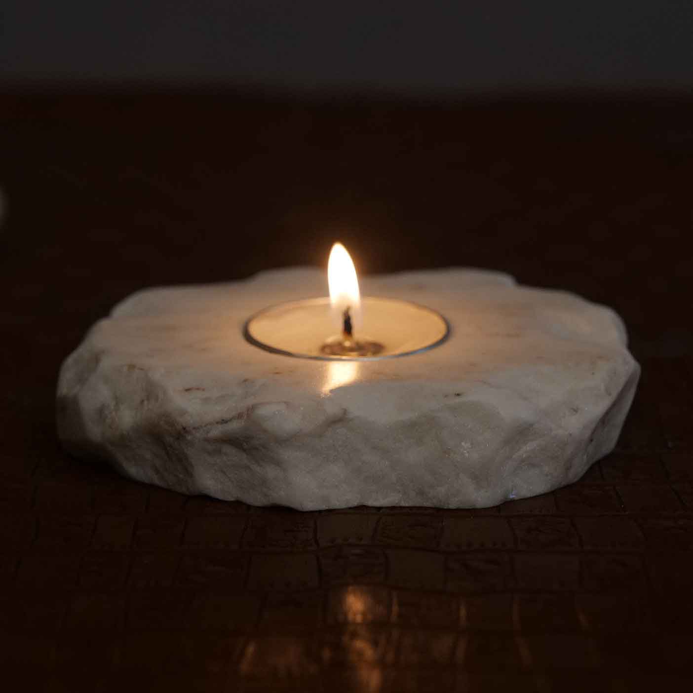 Marble Tea Light Candle Holder Festive Décor