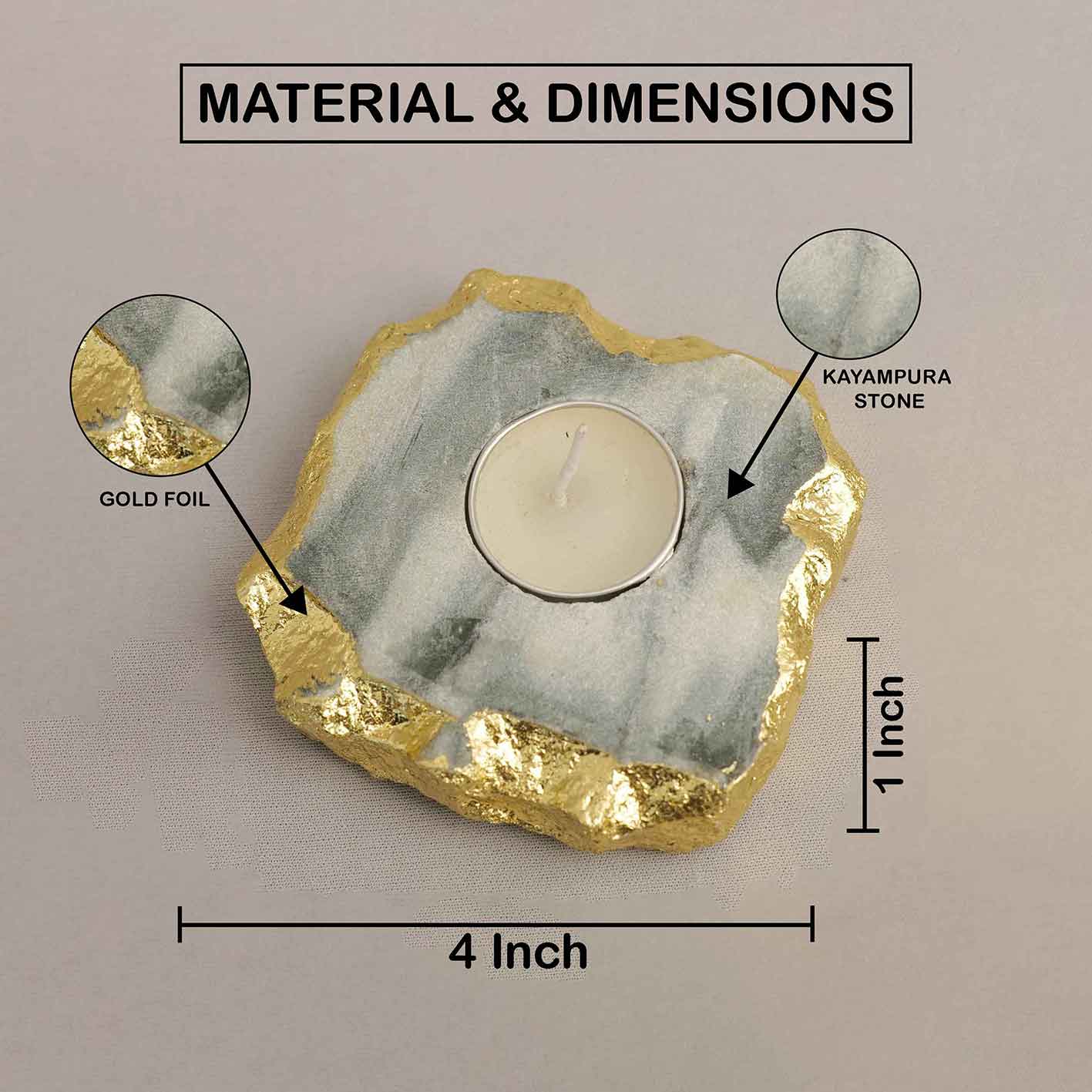 Kayampura & Gold Foil Tealight Holder