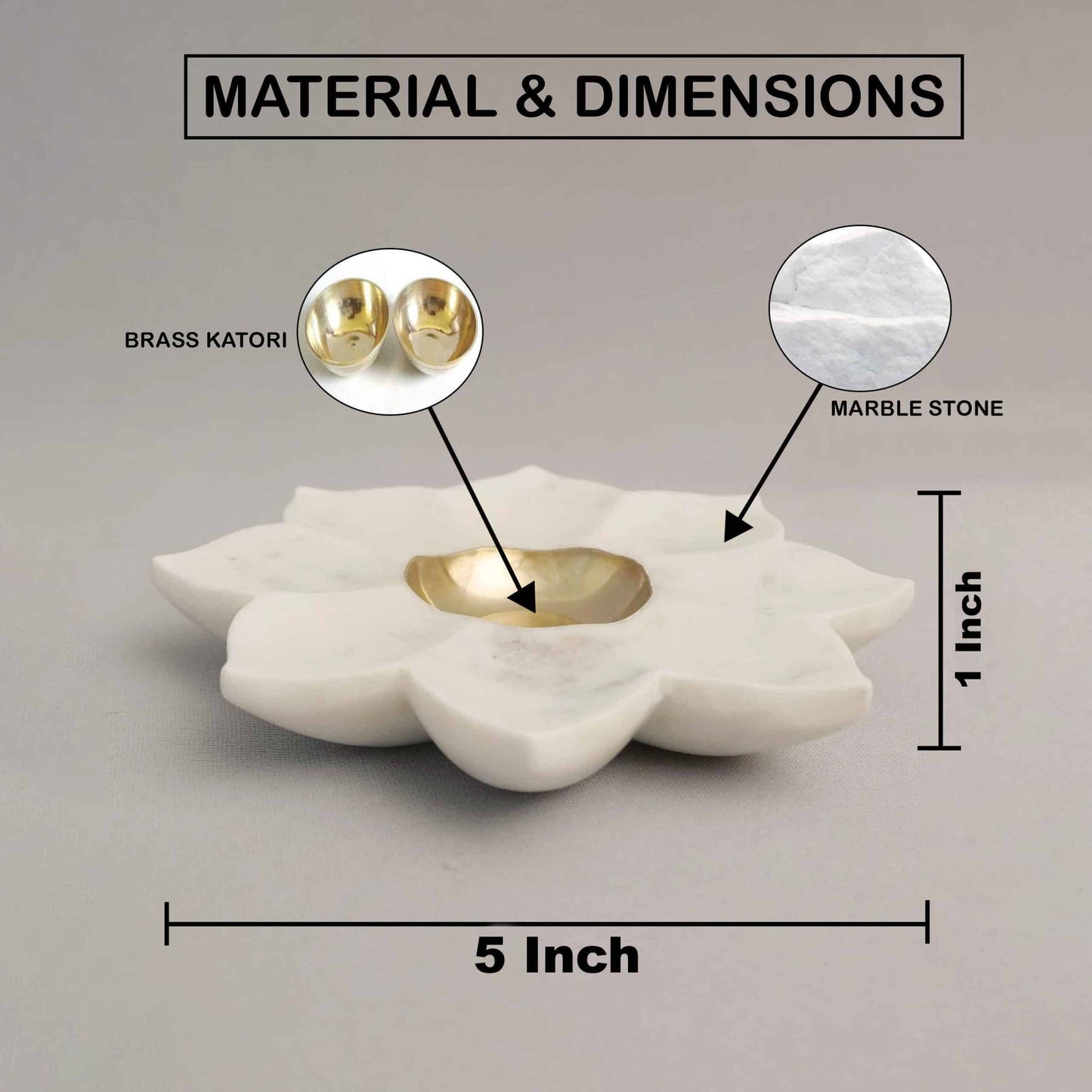 Marble & Brass Sunflower Tealight Holder