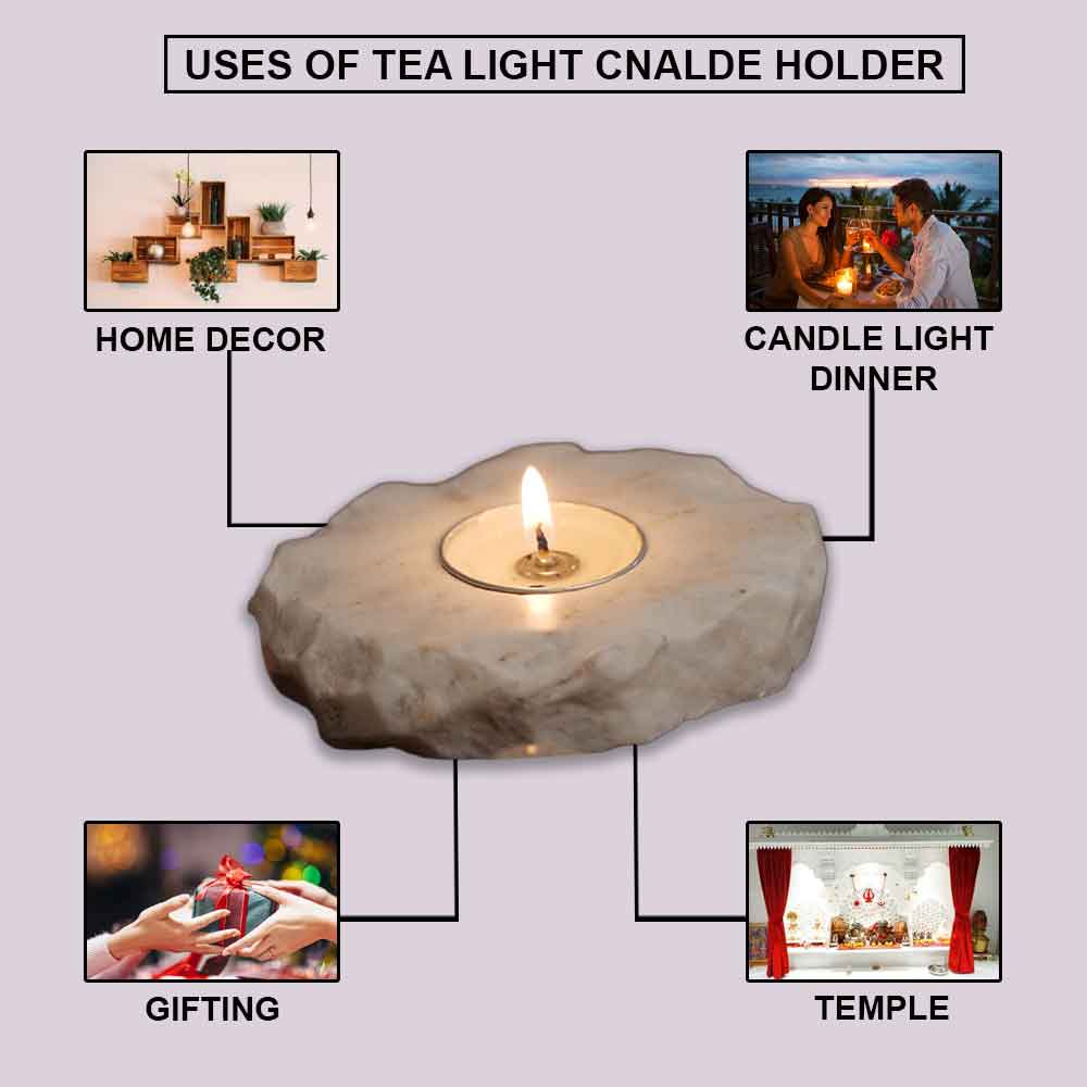 Marble Tea Light Candle Holder Festive Décor