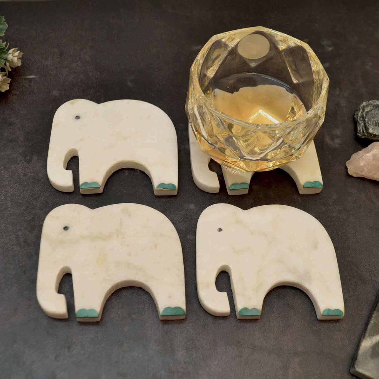 Gajah Inlay Coasters Set of 4