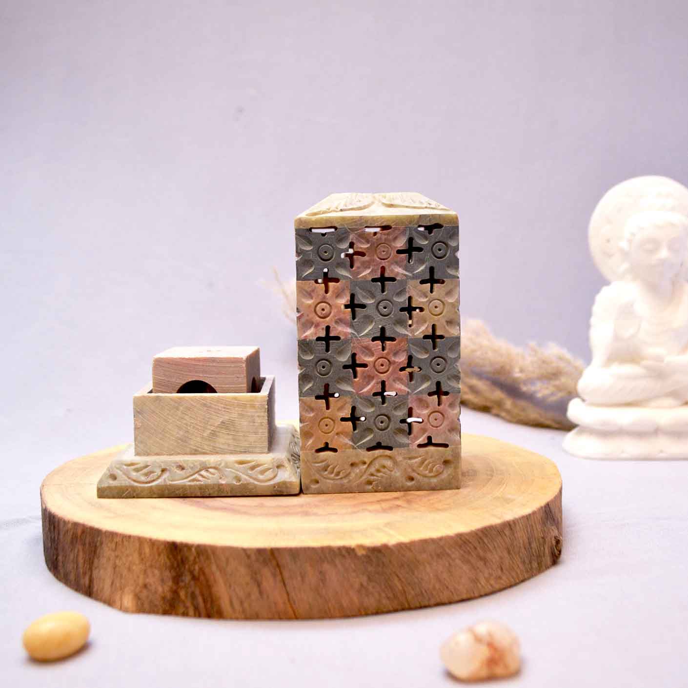 Soapstone Chess Incense Holder (5? Inch)