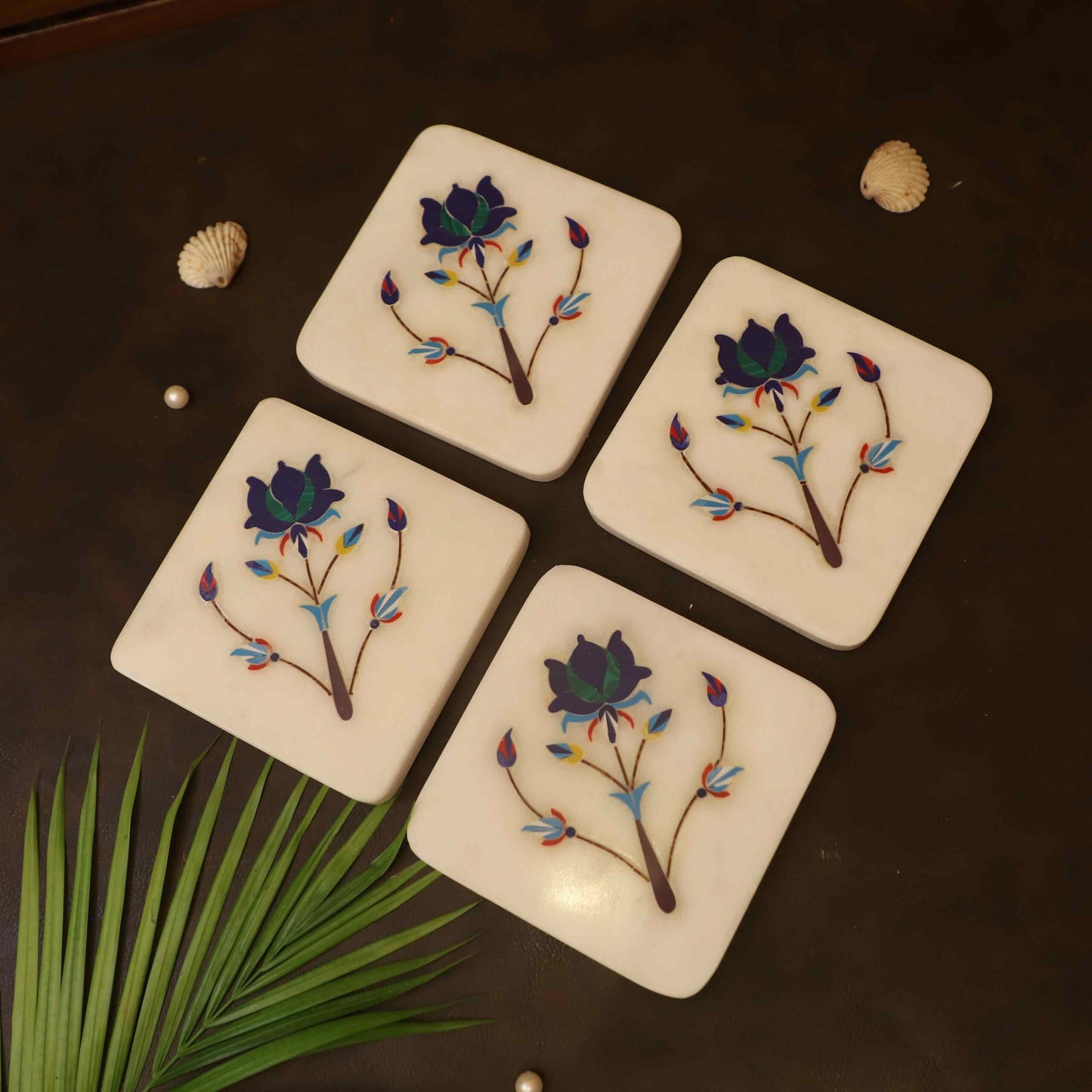 Bejeweled Marble Coaster – (Set of 4)