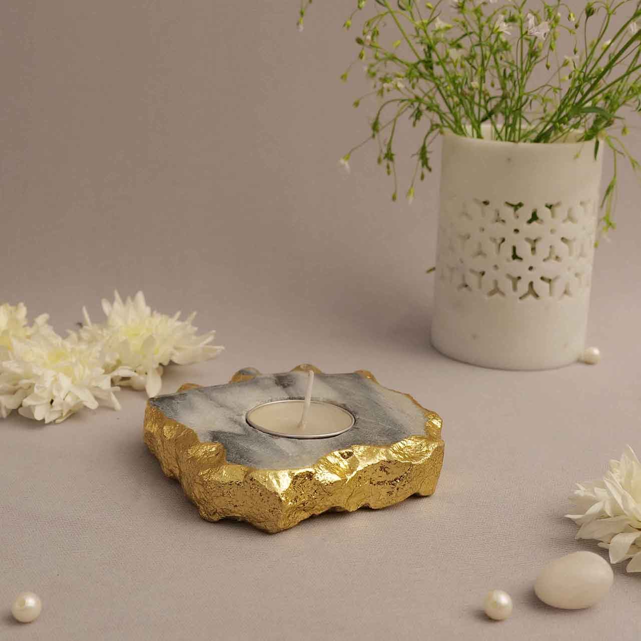 Kayampura & Gold Foil Tealight Holder