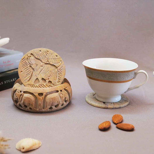Marble Coasters (Set of 6) With Stand