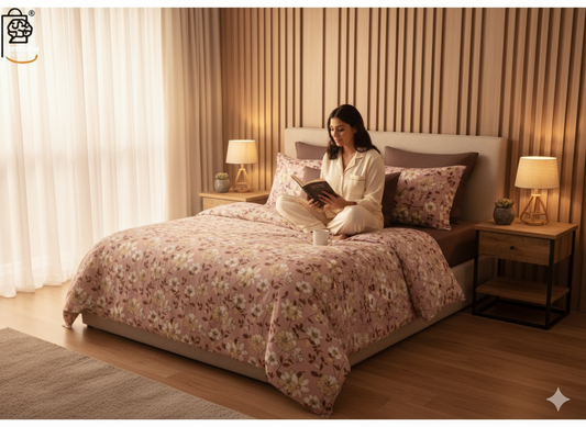 Noretta Premium King Size Bedsheet (108" x 108")- 400 TC