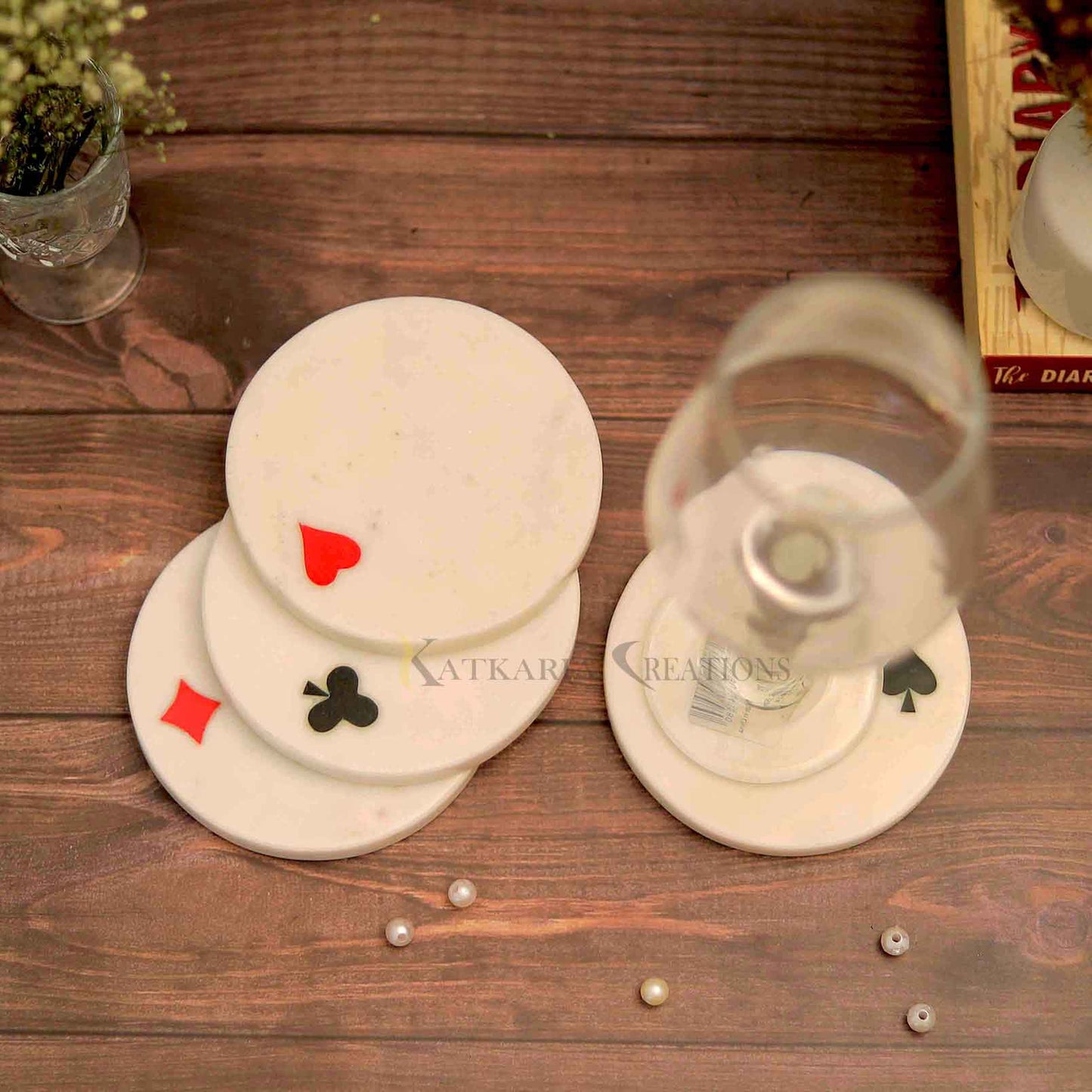 Marble Card Tea Coasters Set