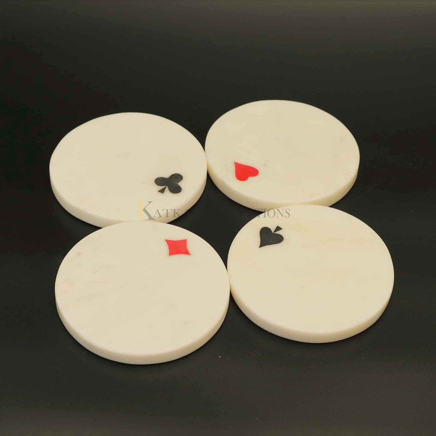 Marble Card Tea Coasters Set