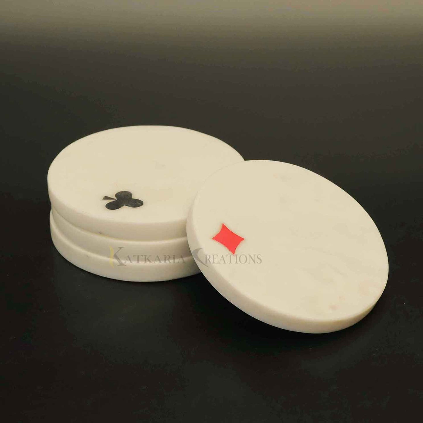 Marble Card Tea Coasters Set