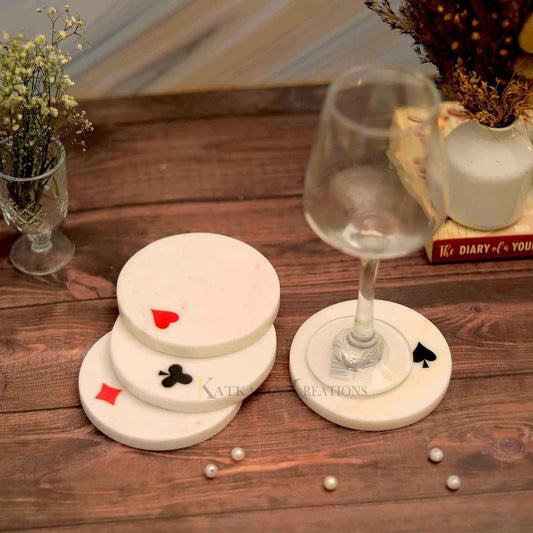 Marble Card Tea Coasters Set