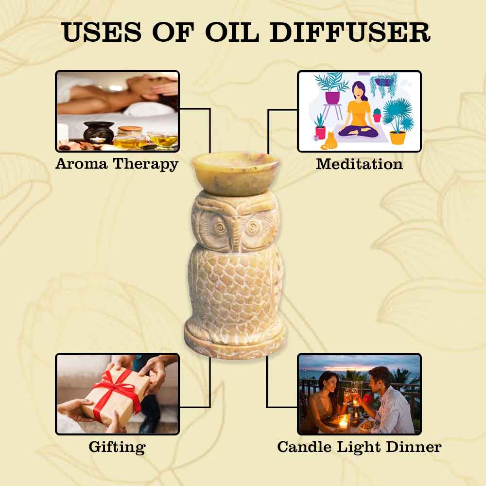 Owl Aroma Oil Diffuser With Free Essential Oil and Candles