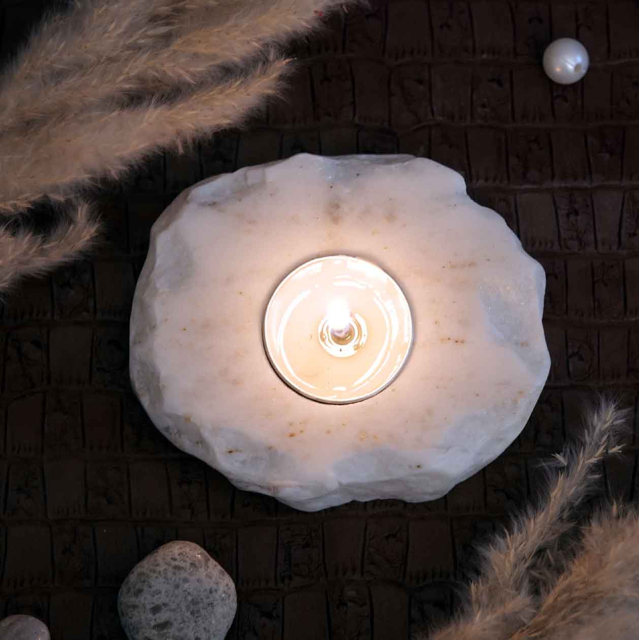 Marble Tea Light Candle Holder Festive Décor