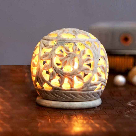 Handcrafted Soapstone Tea Light Holder